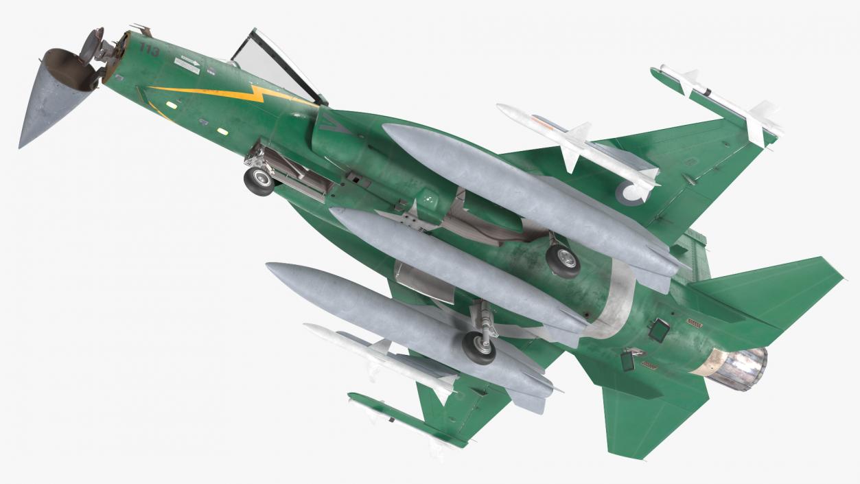 PAC JF-17 Thunder Green Livery with Armament 3D model