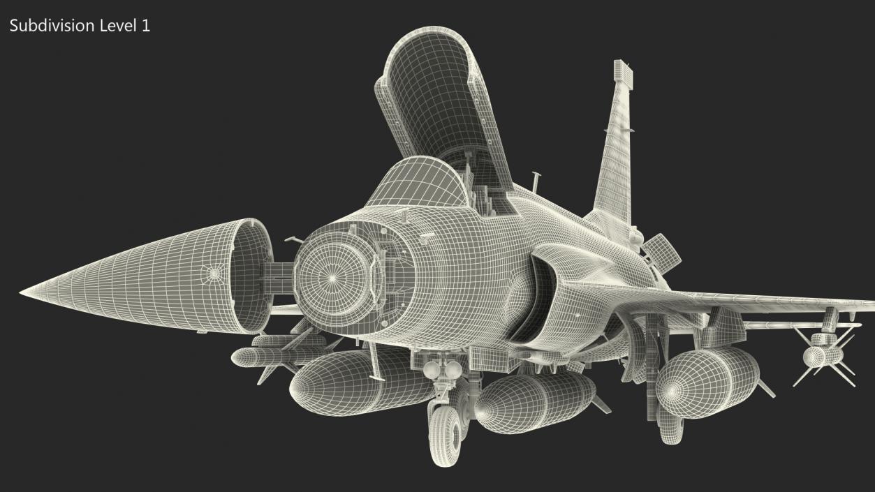 PAC JF-17 Thunder Green Livery with Armament 3D model