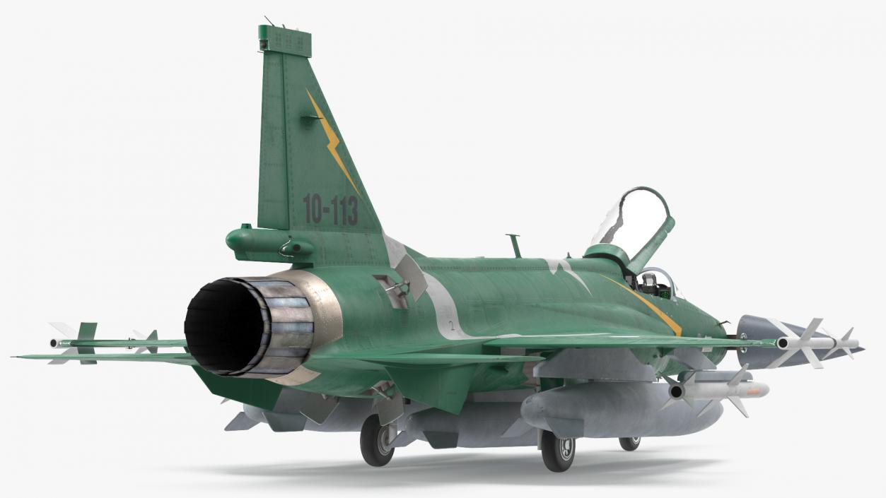 PAC JF-17 Thunder Green Livery with Armament 3D model