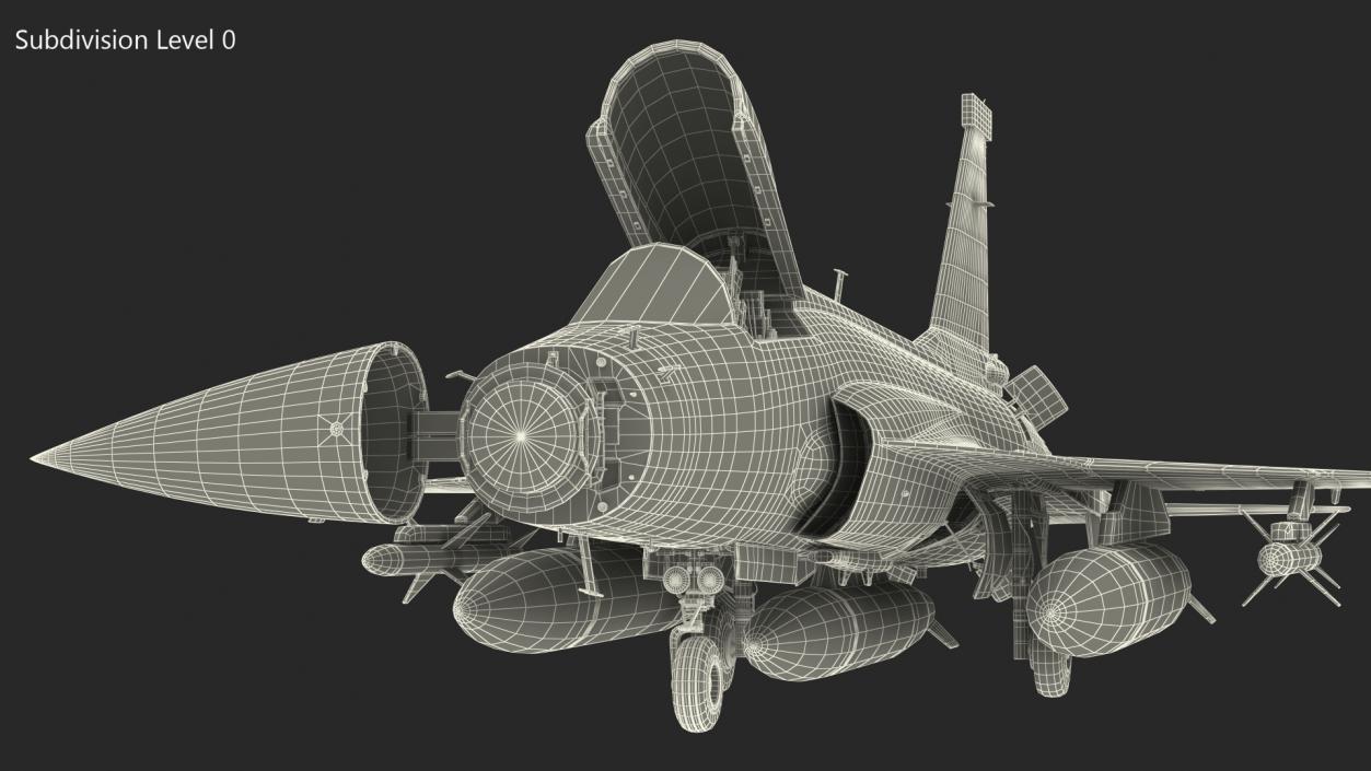 PAC JF-17 Thunder Green Livery with Armament 3D model