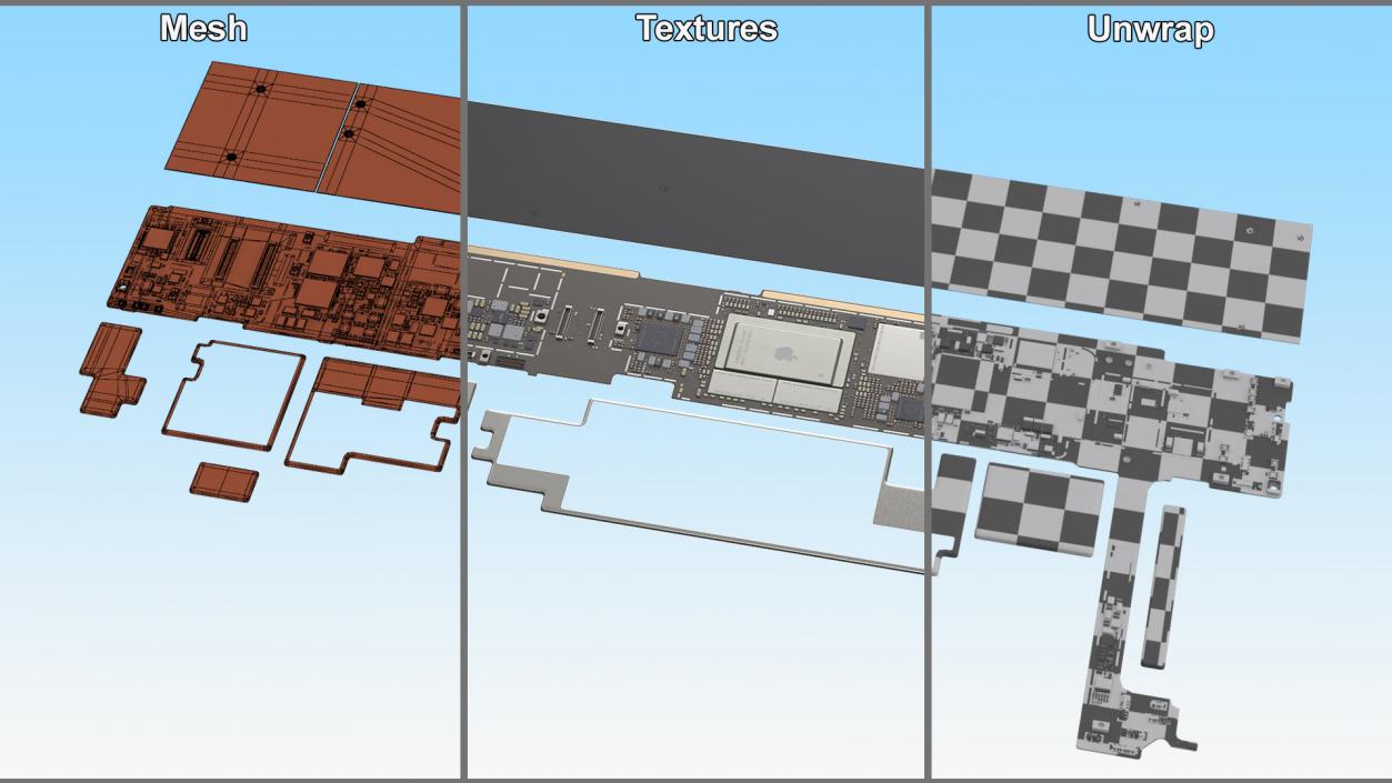 3D model 12 9 iPad Pro Motherboard