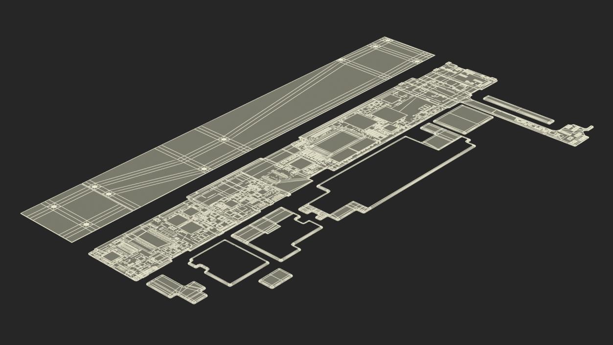 3D model 12 9 iPad Pro Motherboard