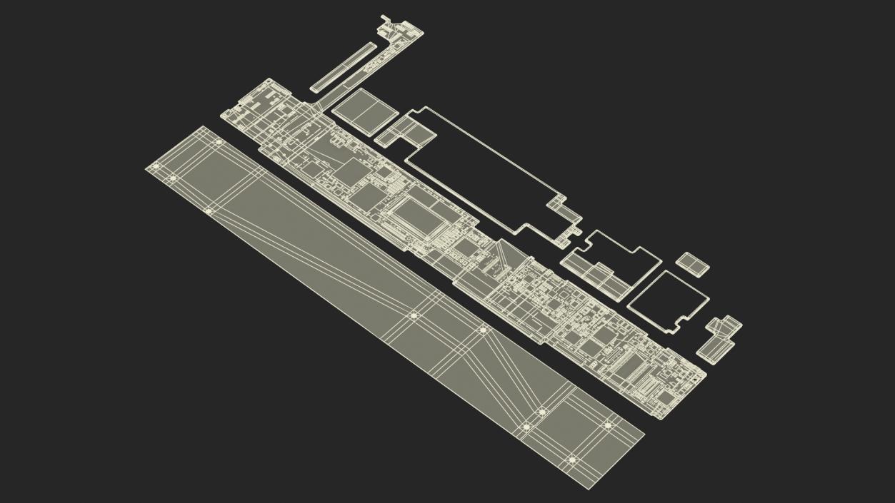 3D model 12 9 iPad Pro Motherboard