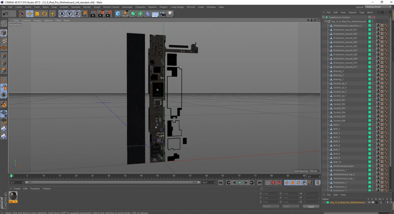 3D model 12 9 iPad Pro Motherboard