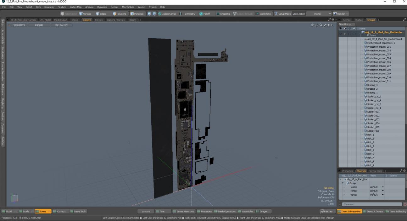 3D model 12 9 iPad Pro Motherboard