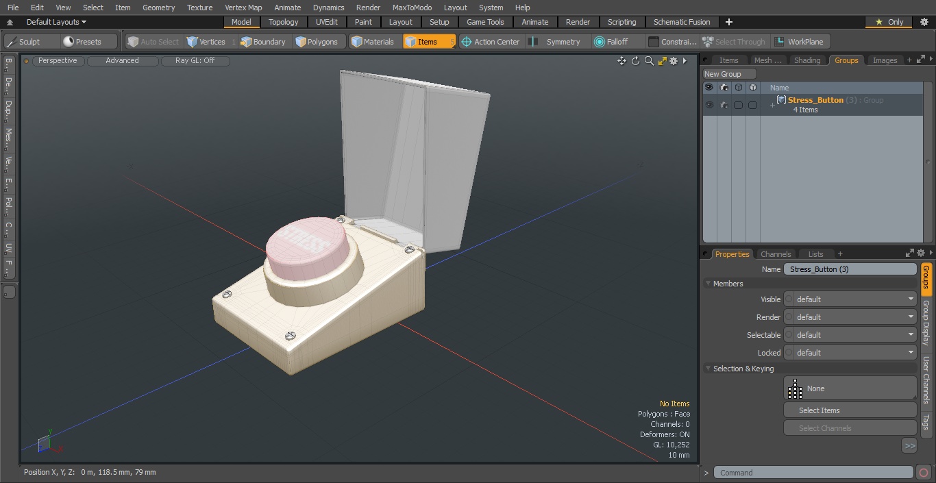 3D Stress Button model