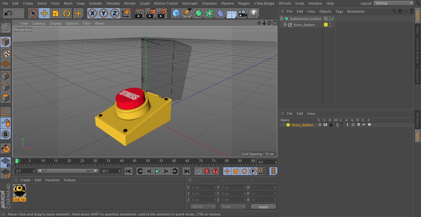 3D Stress Button model