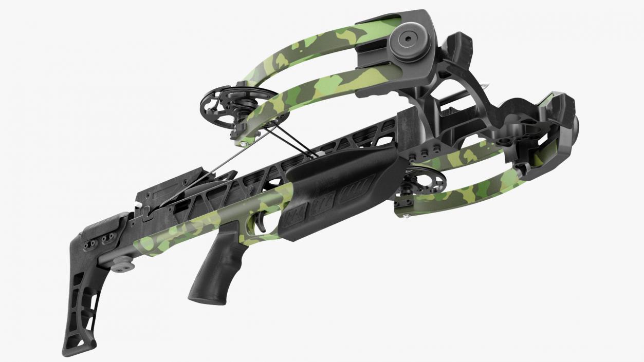 Camo Crossbow with Arrow 3D model