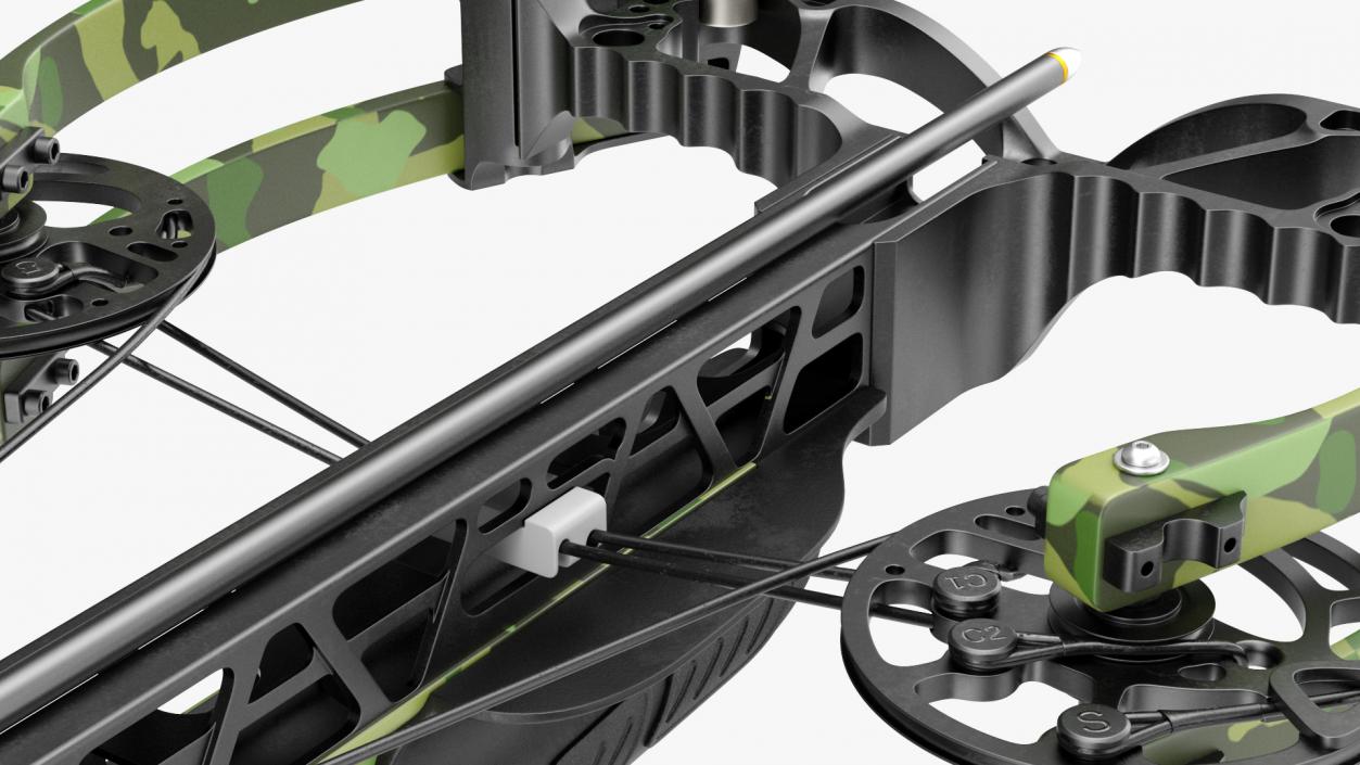 Camo Crossbow with Arrow 3D model