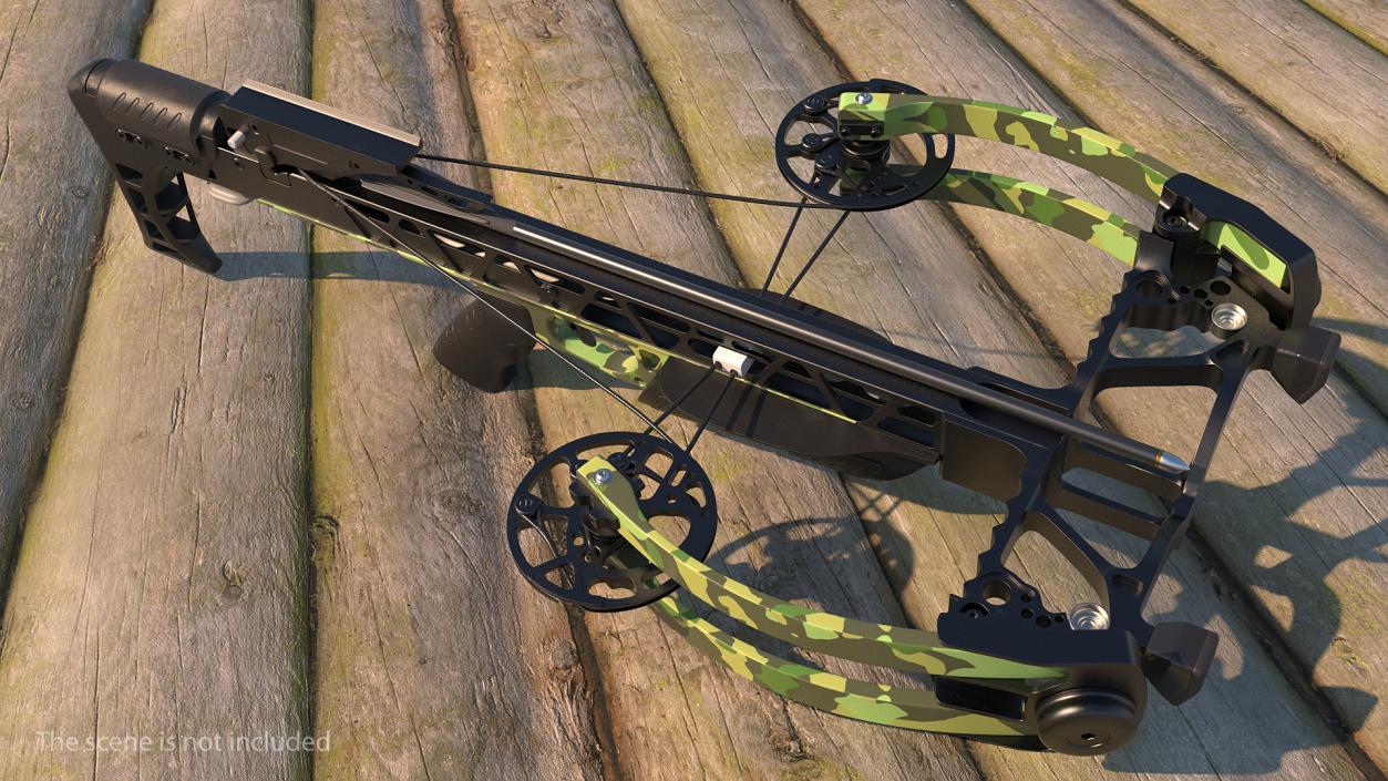 Camo Crossbow with Arrow 3D model