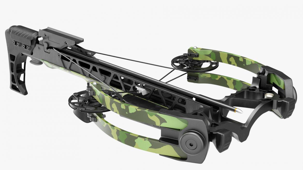 Camo Crossbow with Arrow 3D model