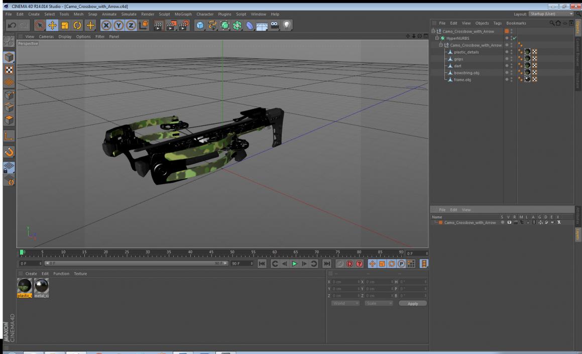Camo Crossbow with Arrow 3D model