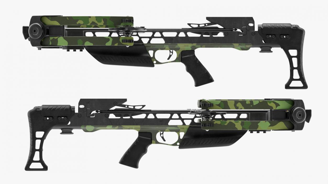 Camo Crossbow with Arrow 3D model