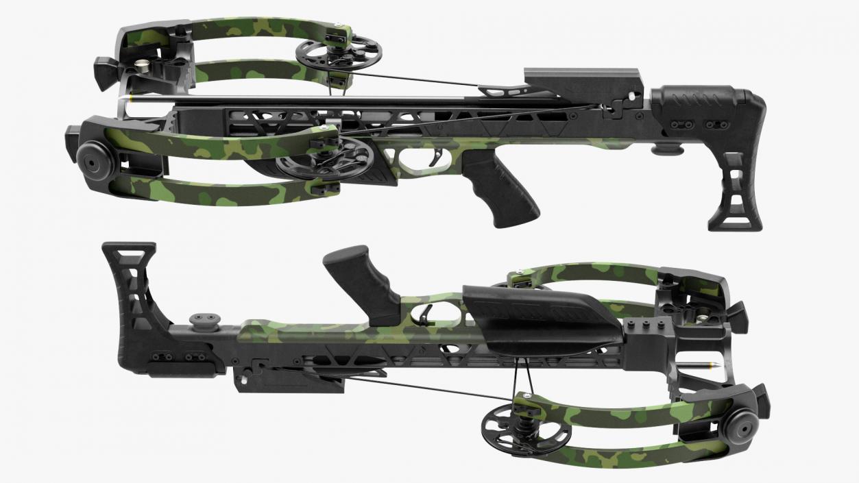 Camo Crossbow with Arrow 3D model