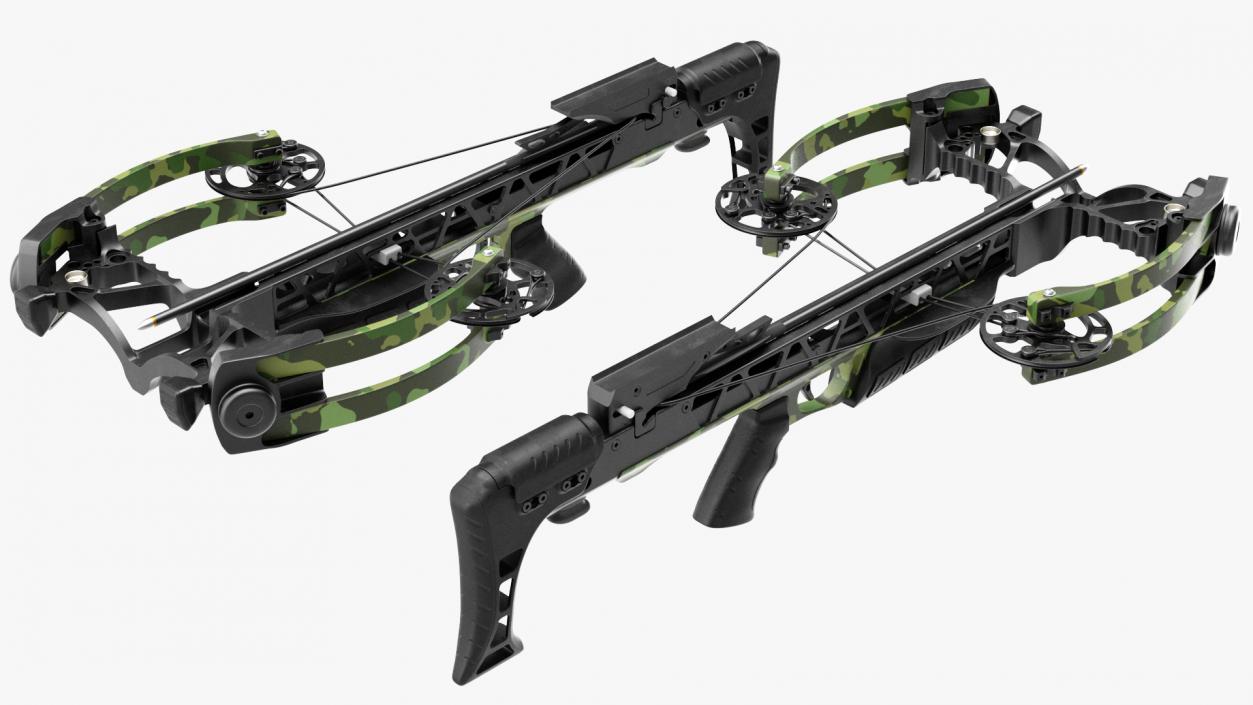 Camo Crossbow with Arrow 3D model