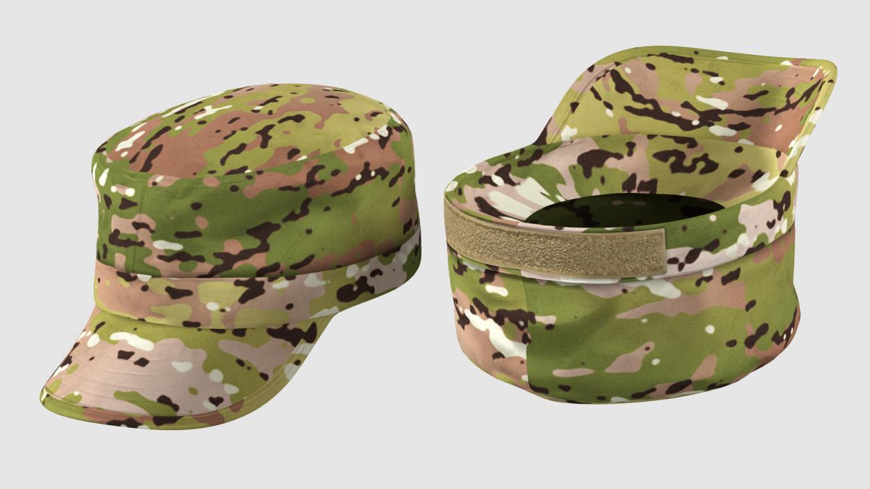 Female US Soldier Camouflage Fur Rigged 3D model