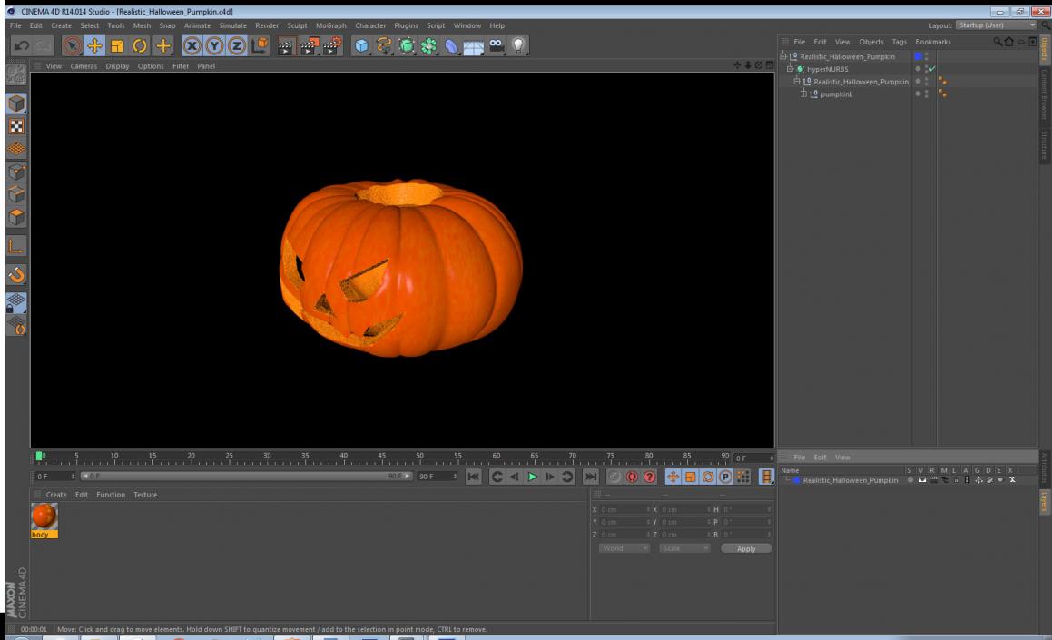 Realistic Halloween Pumpkin 3D