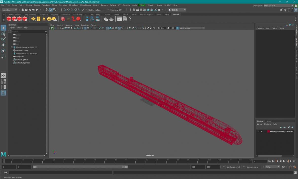 Missile Launcher LAU-129 3D model