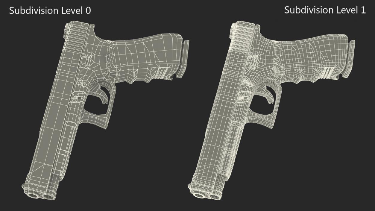 Glock G34 Semi Auto Pistol Desert Tan 3D