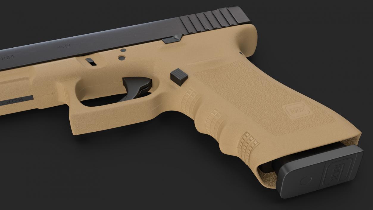 Glock G34 Semi Auto Pistol Desert Tan 3D