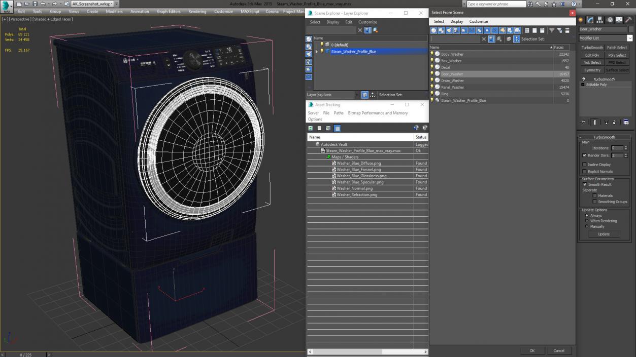 3D model Steam Washer Profile Blue