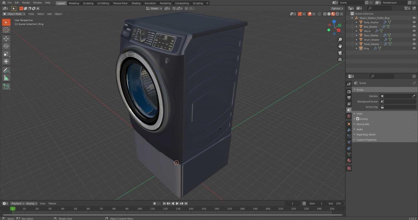 3D model Steam Washer Profile Blue