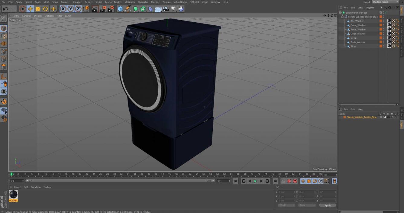 3D model Steam Washer Profile Blue