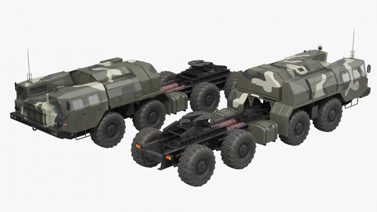 3D model MAZ 74106 with 64N6 Big Bird Radar Camouflage