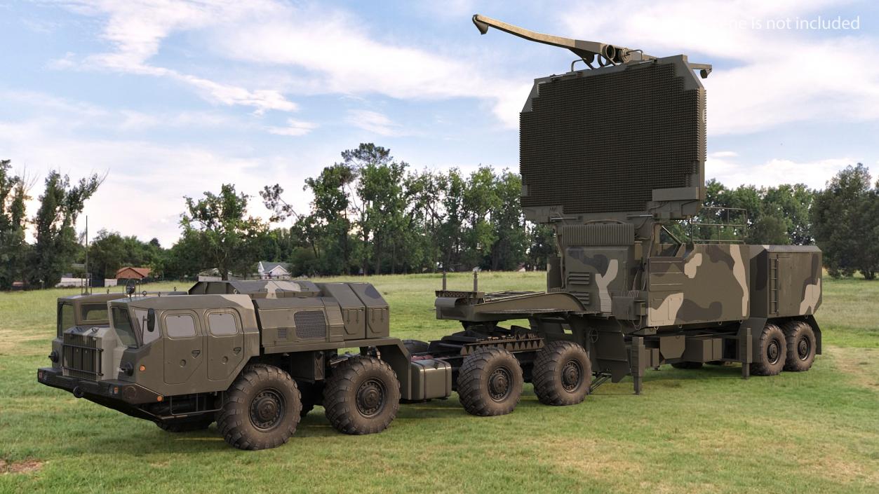 3D model MAZ 74106 with 64N6 Big Bird Radar Camouflage