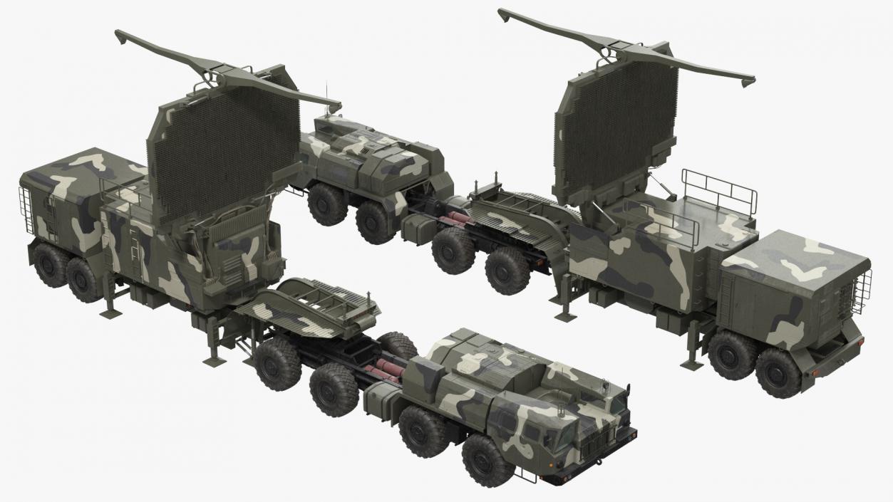 3D model MAZ 74106 with 64N6 Big Bird Radar Camouflage