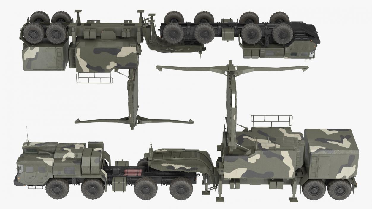 3D model MAZ 74106 with 64N6 Big Bird Radar Camouflage