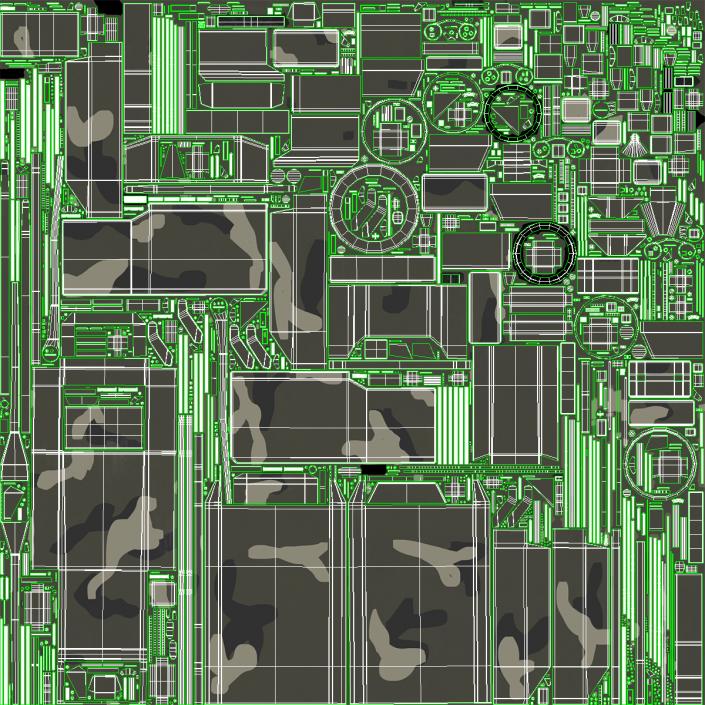 3D model MAZ 74106 with 64N6 Big Bird Radar Camouflage