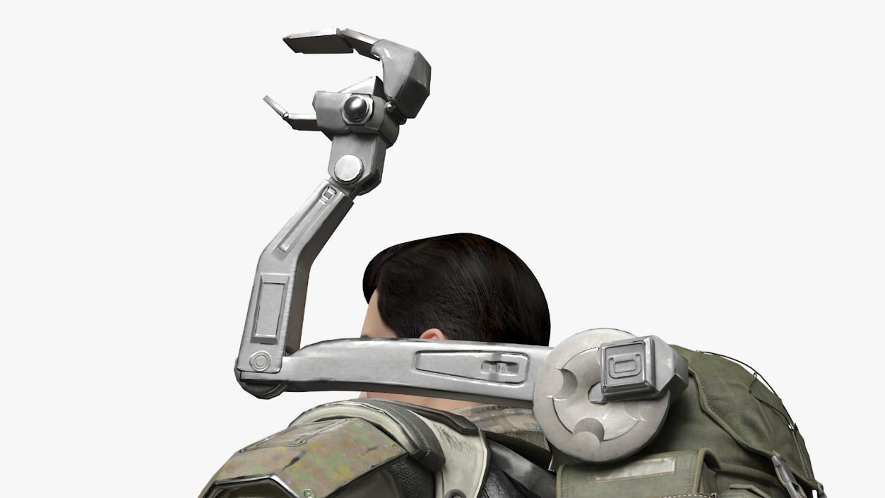 Soldier Wearing Exoskeleton 3D