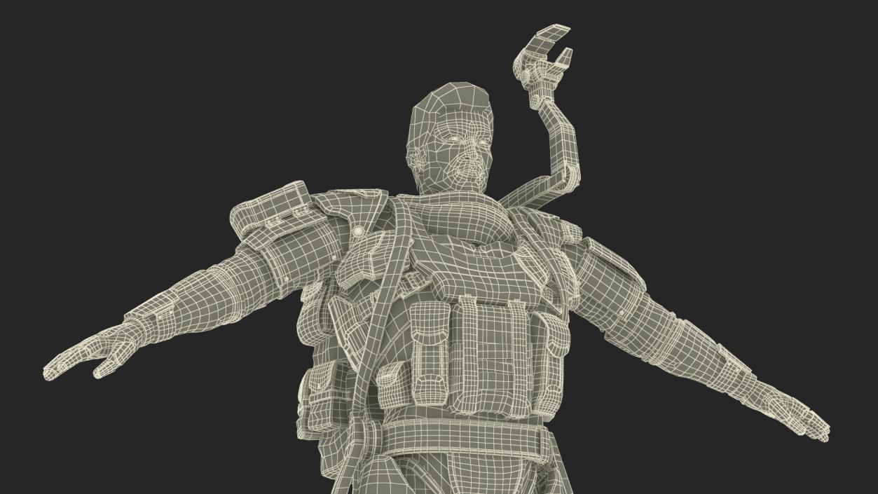 Soldier Wearing Exoskeleton 3D