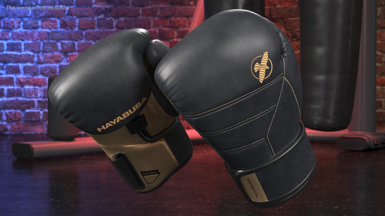 Hayabusa T3 LX Boxing Gloves Black 3D model