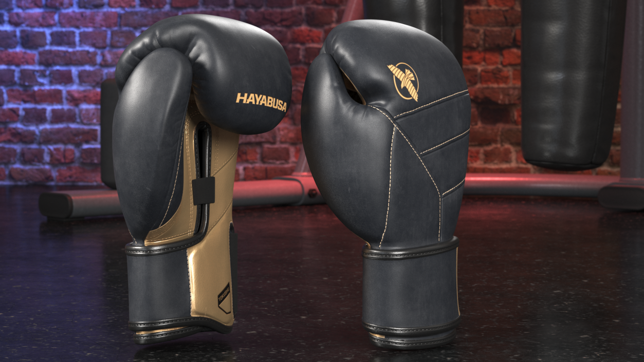 Hayabusa T3 LX Boxing Gloves Black 3D model