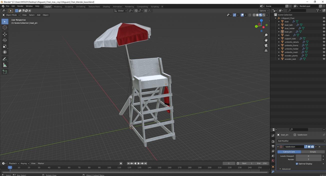 3D Lifeguard Chair(1) model