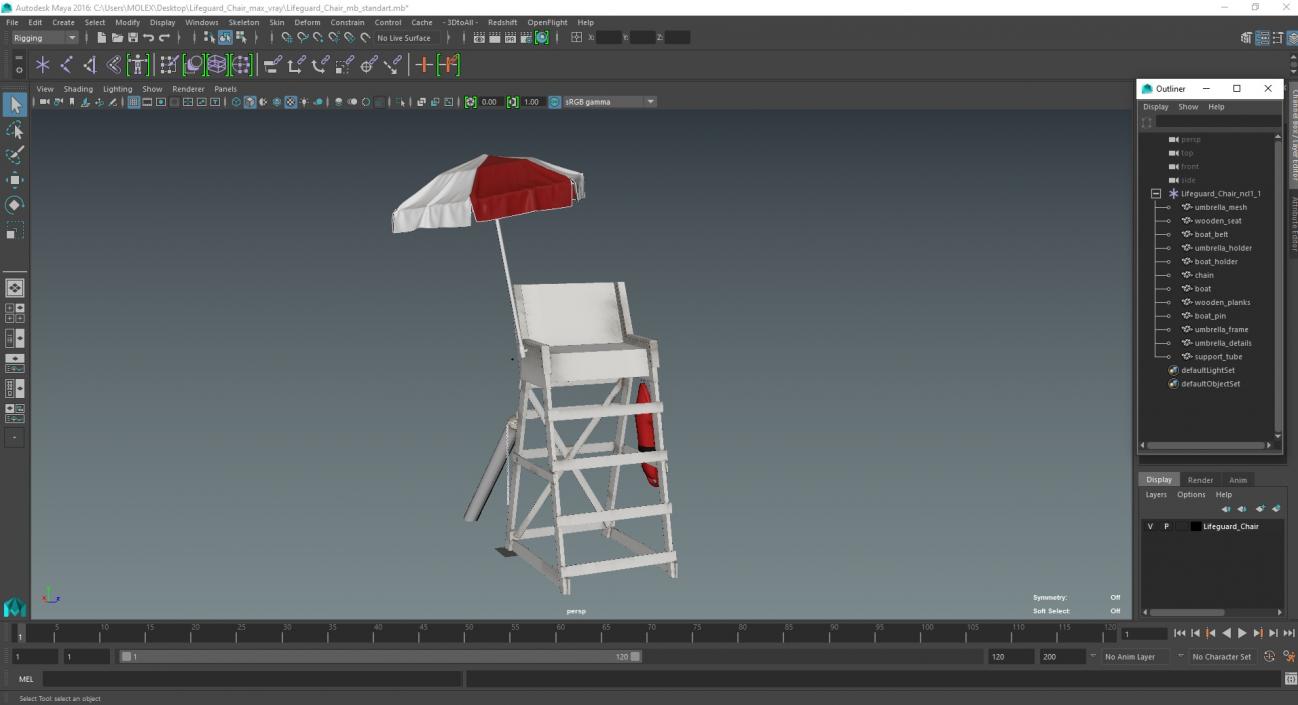 3D Lifeguard Chair(1) model