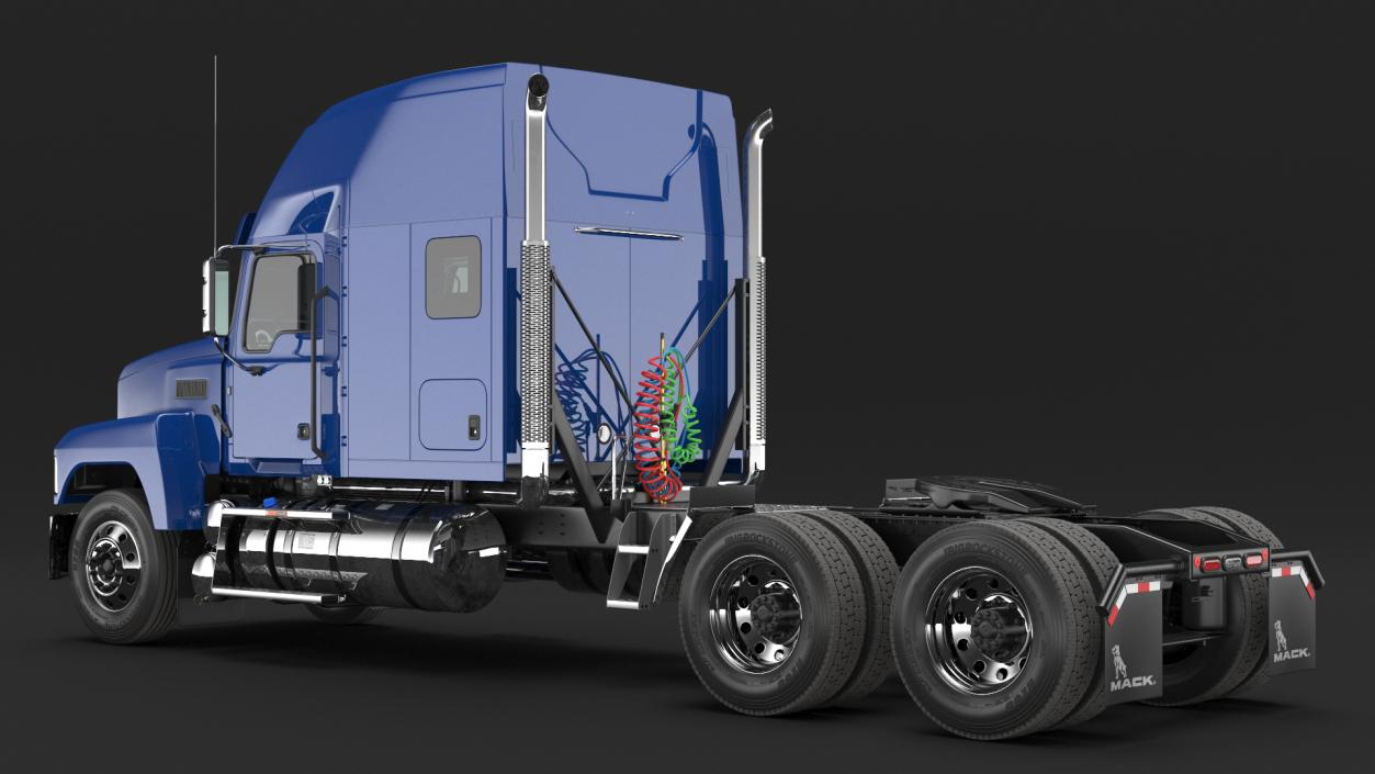 Mack Tractor 2025 Blue Rigged 3D model