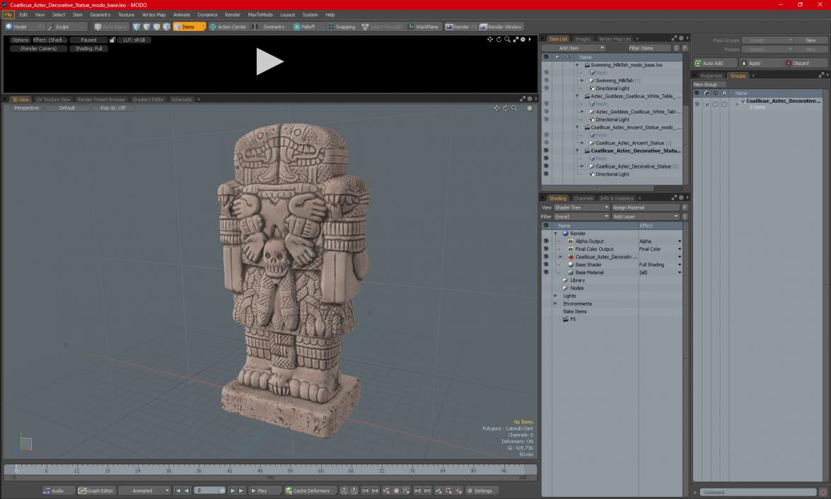 3D model Coatlicue Aztec Decorative Statue 2