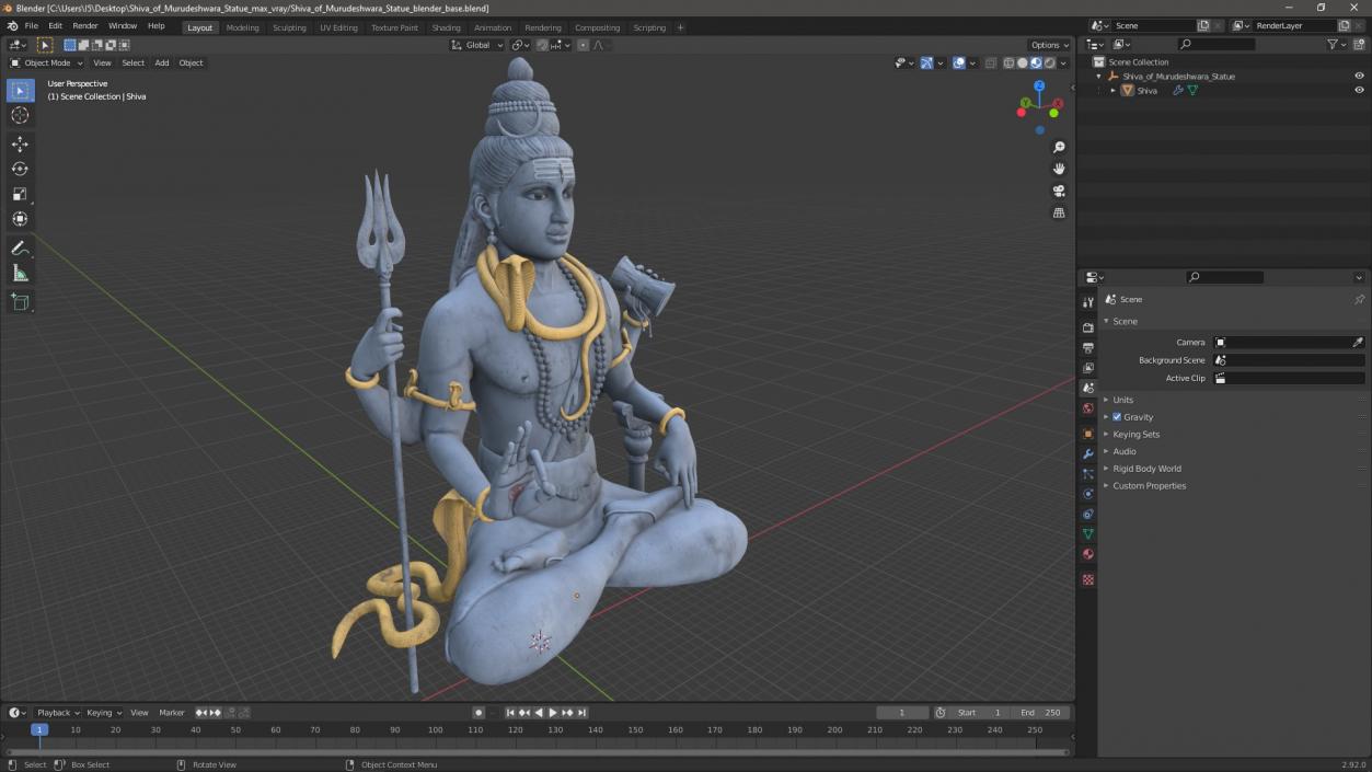 3D Shiva of Murudeshwara Statue model