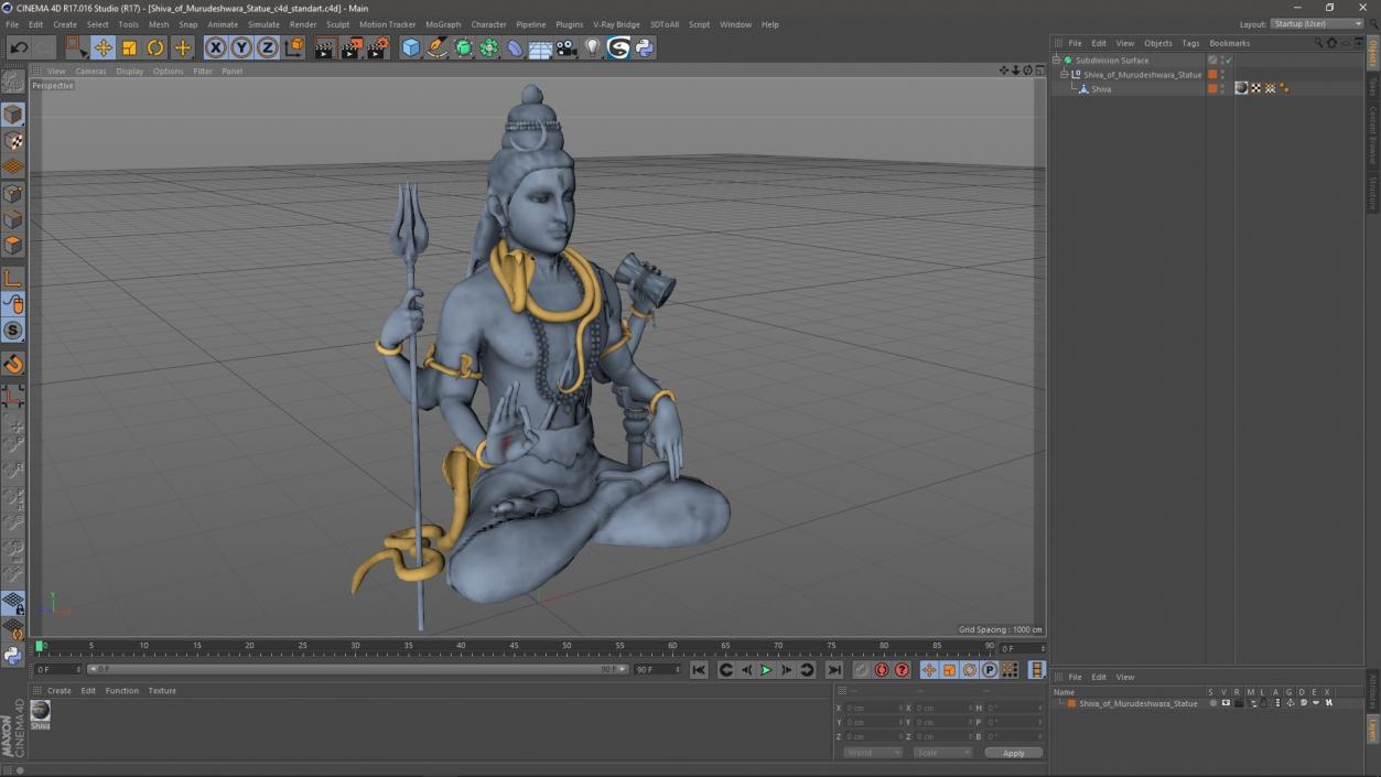 3D Shiva of Murudeshwara Statue model