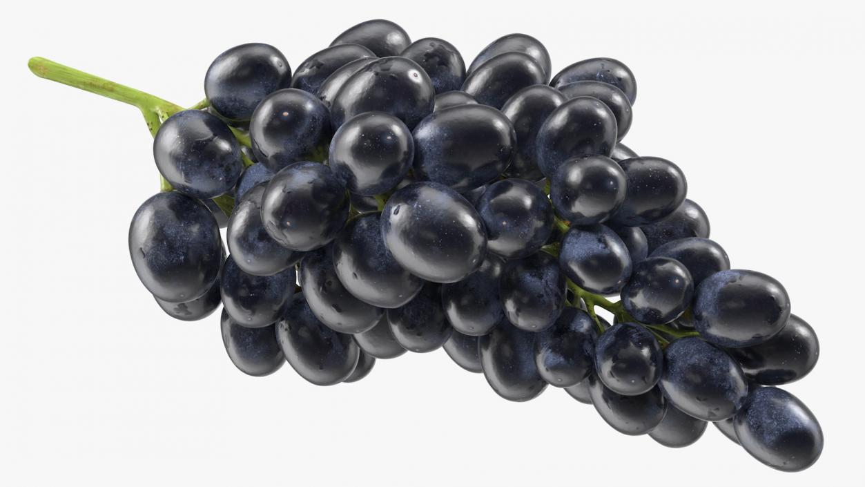 3D Cluster of Black Grapes model