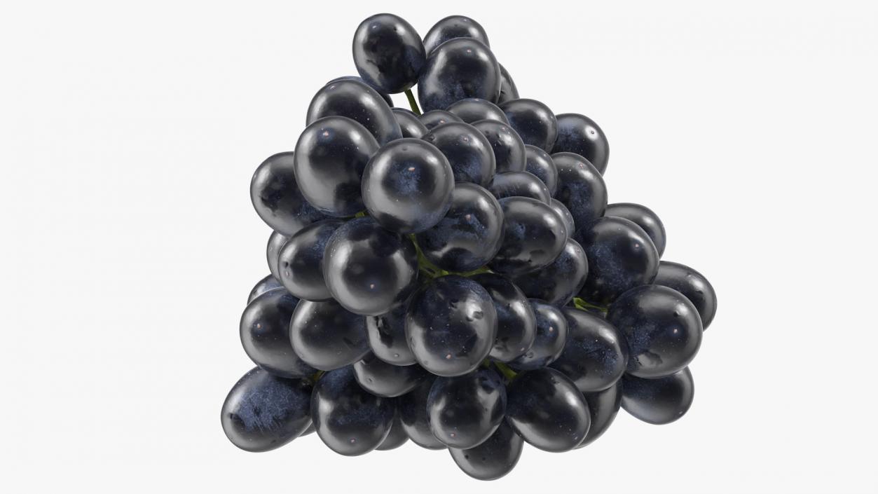 3D Cluster of Black Grapes model