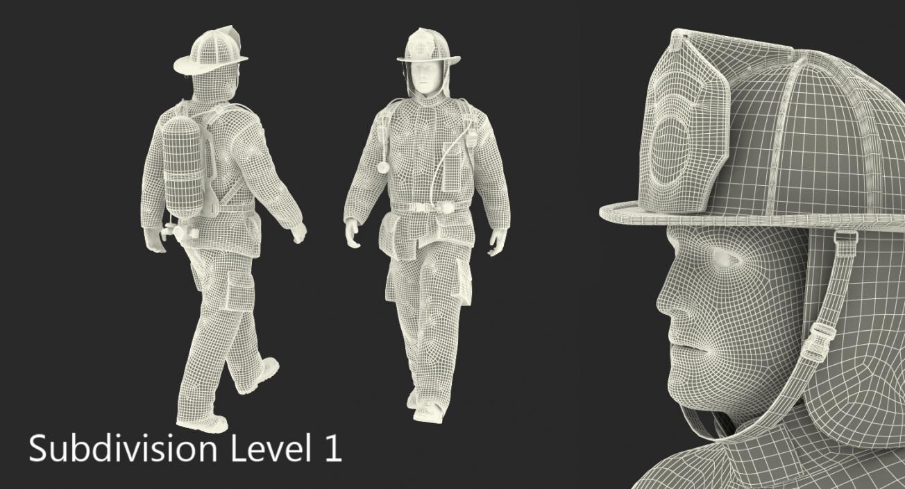 Firefighter Walking Pose 3D model