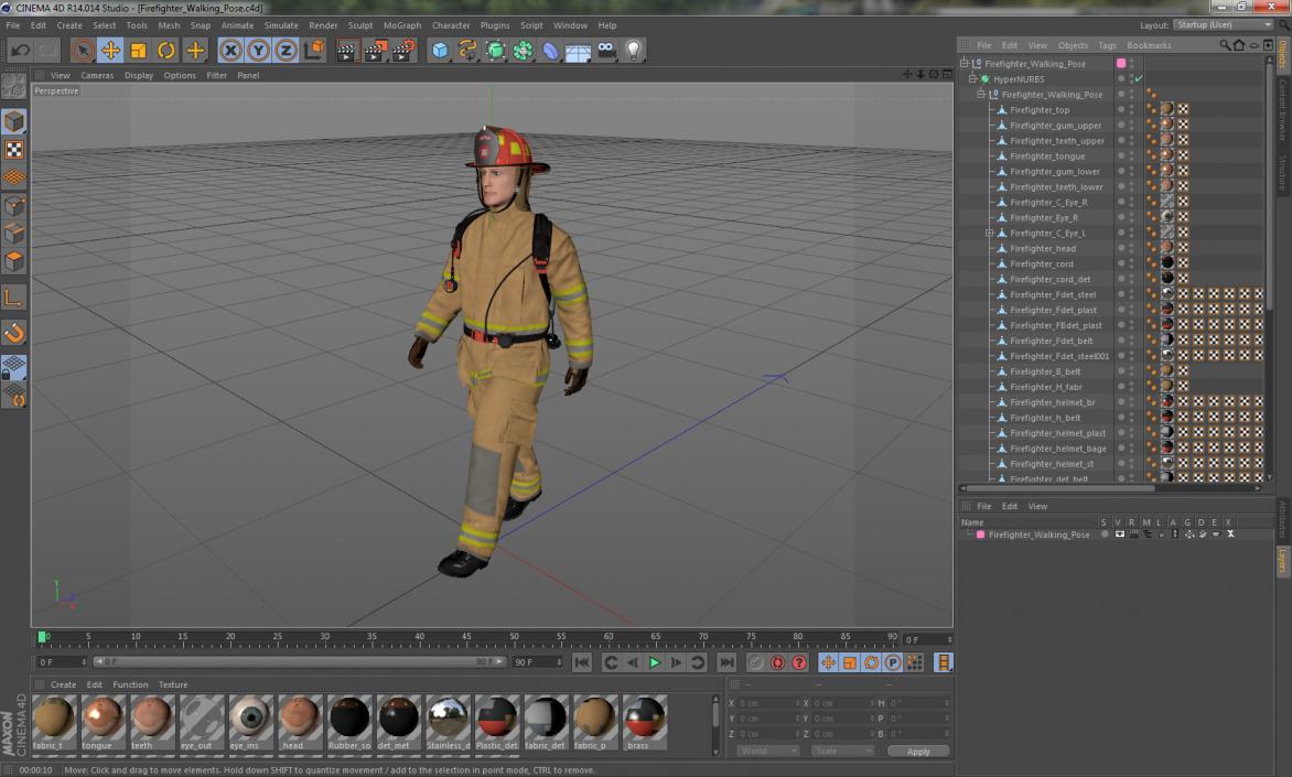 Firefighter Walking Pose 3D model