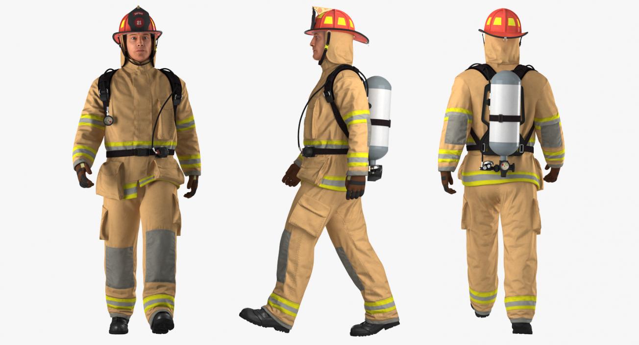 Firefighter Walking Pose 3D model