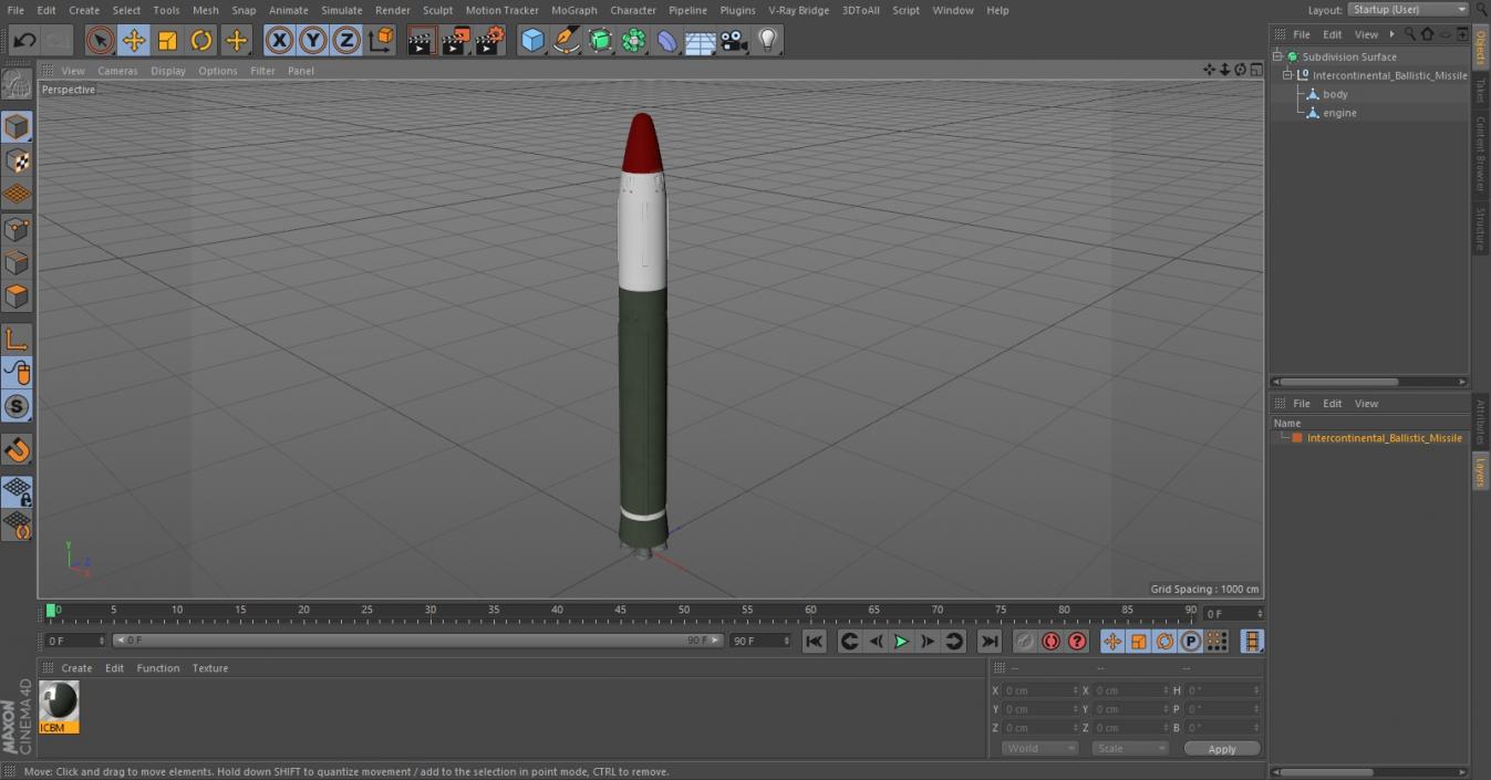 Intercontinental Ballistic Missile 3D model