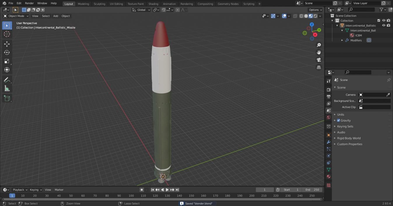 Intercontinental Ballistic Missile 3D model