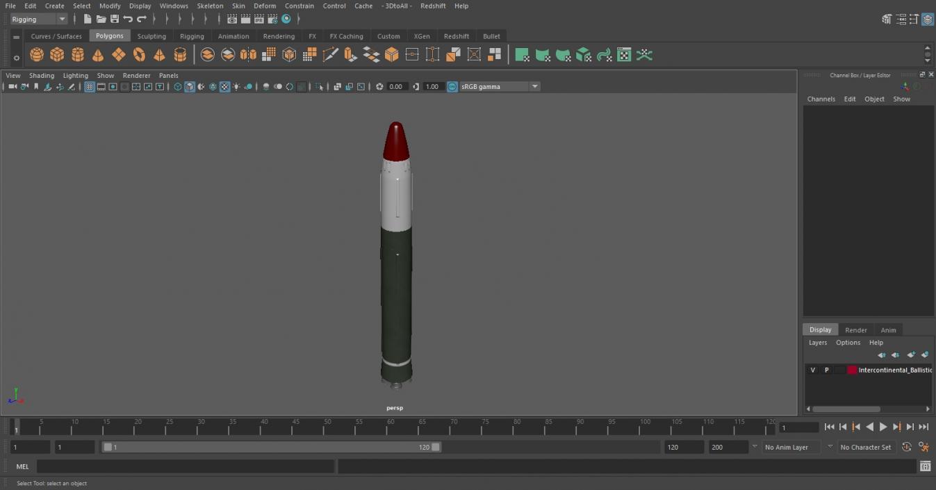 Intercontinental Ballistic Missile 3D model